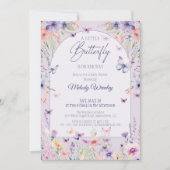 A Little Butterfly is on the way Baby Shower 招待状 (正面)