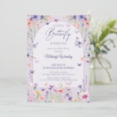 A Little Butterfly is on the way Baby Shower 招待状 (スタンド正面)