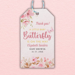 A Little Butterfly is on the Way, Baby Shower Girl ギフトタグ
