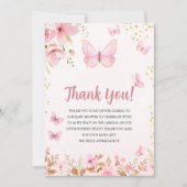A Little Butterfly is on the Way, Baby Shower Girl サンキューカード (正面)