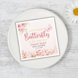 A Little Butterfly is on the Way, Baby Shower Girl スタンダードカクテルナプキン