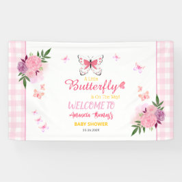 A Little Butterfly Is On The Way Girl Baby Shower  横断幕