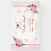 A Little Butterfly Is On The Way Girl Baby Shower  横断幕 (縦)
