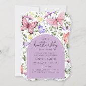 A Little Butterfly Is On The Way Purple Pink 招待状 (正面)