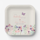 A Little Butterfly on the Way赤ちゃんシャワーフローラ ペーパープレート (正面)