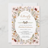 A Little Butterfly on the Way赤ちゃんシャワーフローラ 招待状 (正面)