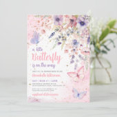 A Little Butterfly Wildflower Baby Shower 招待状 (スタンド正面)