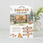 A Little Camper On The Way Baby Shower 招待状 (スタンド正面)