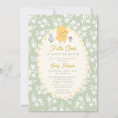 A little Chick is about to hatch Baby shower 招待状 (正面)