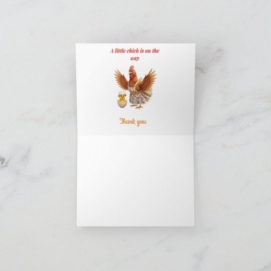 A little chick is on the way  サンキューカード (内部)