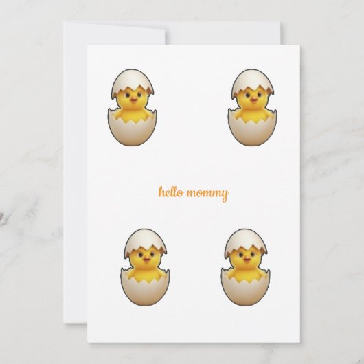 A little chick is on the way  招待状 (裏面)