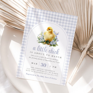 A Little Chick Spring Lavender Baby Shower 招待状