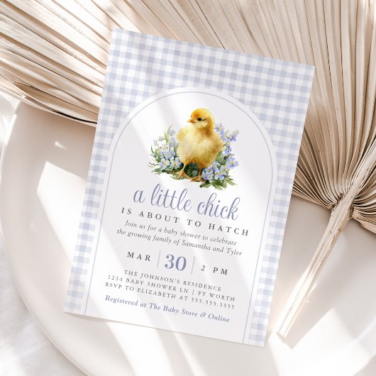 A Little Chick Spring Lavender Baby Shower 招待状