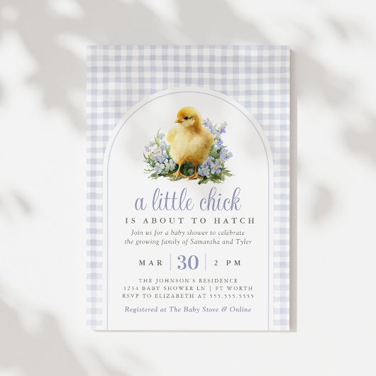 A Little Chick Spring Lavender Baby Shower 招待状
