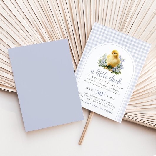 A Little Chick Spring Lavender Baby Shower 招待状