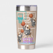A little Chihuahua who loves basketball 保温保冷タンブラー (正面)