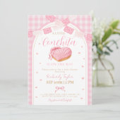 A Little Conchita Papel Picado Girl Baby Shower 招待状 (スタンド正面)