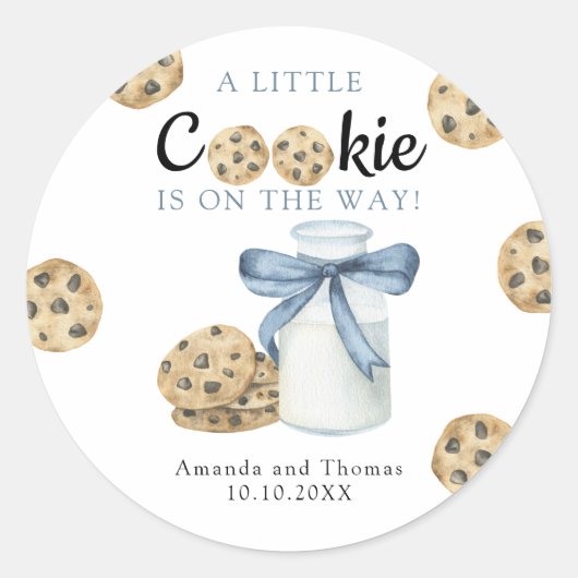 A Little CookieがBaby showerの途中にある ラウンドシール (正面)