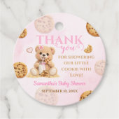 A little Cookie Baby Shower - Teddy Bear Pink フェイバータグ (正面)
