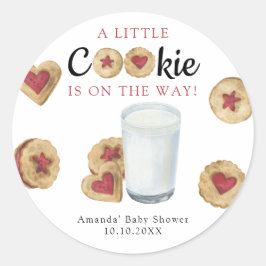 A Little Cookie is on the way Baby shower ラウンドシール