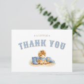 A Little Cowboy Baby Boy Shower Thank You サンキューカード (スタンド正面)