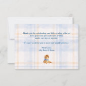 A Little Cowboy Baby Boy Shower Thank You サンキューカード (裏面)