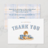 A Little Cowboy Baby Boy Shower Thank You サンキューカード (正面/裏面)