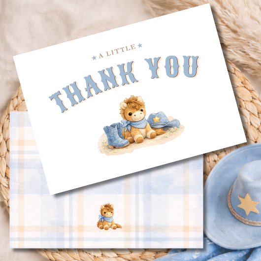 A Little Cowboy Baby Boy Shower Thank You サンキューカード