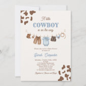 A Little Cowboy Baby Shower Boy Invitation 招待状 (正面)