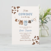 A Little Cowboy Baby Shower Boy Invitation 招待状 (スタンド正面)