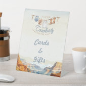 A Little Cowboy Baby Shower Cards and Gifts Sign 台座サイン (インサイチュ)