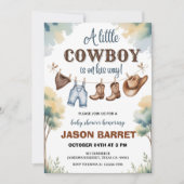"A Little Cowboy is on His Way" Baby Shower 招待状 (正面)