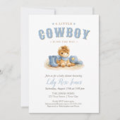 A Little Cowboy Is On The Way Baby Shower 招待状 (正面)