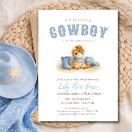 A Little Cowboy Is On The Way Baby Shower 招待状