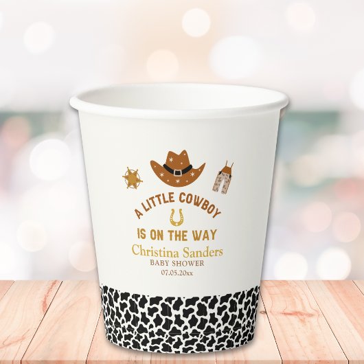 A Little Cowboy Is on The Way Baby Shower 紙コップ