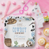 A Little Cowboy Is On The Way Wild Western ペーパープレート (パーティー)