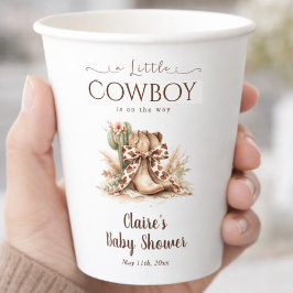 A little Cowboy On The Way Western Baby Shower 紙コップ