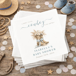 A little Cowboy Western Boots Blue Coquette Bow  スタンダードカクテルナプキン