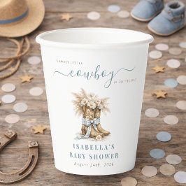 A little Cowboy Western Boots Blue Coquette Bow  紙コップ