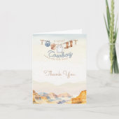 A Little Cowboy Western Canyon Baby Shower サンキューカード (正面)