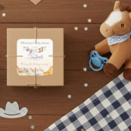 A Little Cowboy Western Canyon Baby Shower スクエアシール