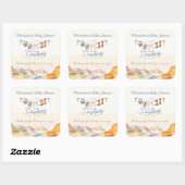 A Little Cowboy Western Canyon Baby Shower スクエアシール (シート)