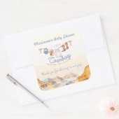 A Little Cowboy Western Canyon Baby Shower スクエアシール (封筒)