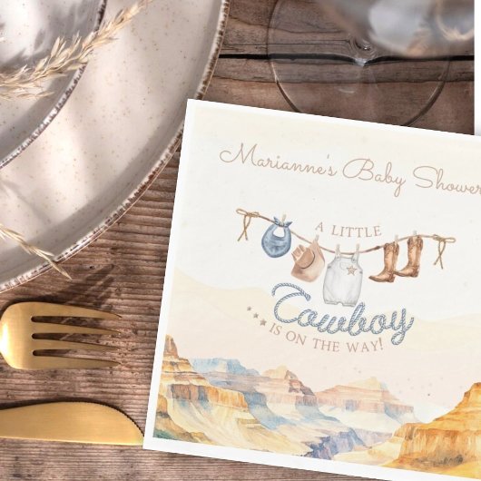 A Little Cowboy Western Canyon Baby Shower スタンダードランチョンナプキン