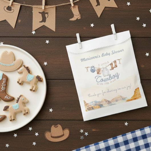A Little Cowboy Western Canyon Baby Shower フェイバーバッグ