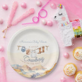 A Little Cowboy Western Canyon Baby Shower ペーパープレート (パーティー)