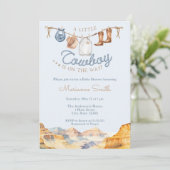 A Little Cowboy Western Canyon Baby Shower  招待状 (スタンド正面)