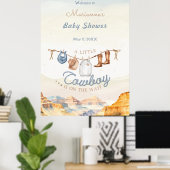 A Little Cowboy Western Canyon Baby Shower Weclome ポスター (ホームオフィス)