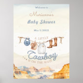 A Little Cowboy Western Canyon Baby Shower Weclome ポスター (正面)