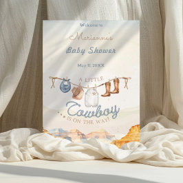 A Little Cowboy Western Canyon Baby Shower Weclome ポスター